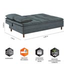 Ver imagem 5 de Sofá Cama Vegas com 2 Puffs e Pé de Madeira Talento Móveis