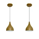 Ver imagem 1 de Luminárias pendentes balcão 2 un dourado