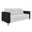 Ver imagem 1 de Sofá Living Decorativo Houston 2 Lugares 180cm Pés em Metal Linho/ Pu Cinza/ Preto G33 - Gran Belo