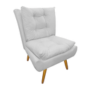 Ver imagem 2 de Jogo 2 Poltronas Decorativa Estofada Para Sala de Visitas Karen Corano Branco - LM DECOR