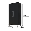 Ver imagem 3 de Armario Lavanderia Michele 2 Pts 1,10m com Rodinhas Onix