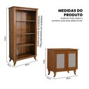 Ver imagem 4 de Kit Buffet Aparador Deltan 2 Portas Tela Rattan com Cristaleira sem Porta Luiz Xv Decorativo - Casta