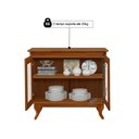 Ver imagem 5 de Kit Buffet Aparador Deltan 2 Portas Tela Rattan com Cristaleira sem Porta Luiz Xv Decorativo - Casta