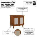 Ver imagem 3 de Kit Buffet Aparador Deltan 2 Portas Tela Rattan com Cristaleira sem Porta Luiz Xv Decorativo - Casta