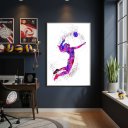 Ver imagem 1 de Quadro Mulher Jogando Vôlei 70x50cm Mold Preta