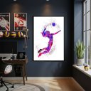Ver imagem 2 de Quadro Mulher Jogando Vôlei 70x50cm Mold Preta