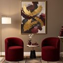 Ver imagem 1 de Kit 02 Poltronas Curva Orgânica Nature Gaia Suede Bordô - Montanaris Decor