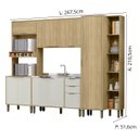 Ver imagem 3 de Cozinha Modulada Completa Vick 4 Peças Castanho Off White