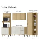 Ver imagem 4 de Cozinha Modulada Completa Vick 4 Peças Castanho Off White