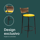 Ver imagem 4 de Kit 3 Bancos para Bancada Cozinha Gourmet Junco Cappuccino Balcão Ilha Banqueta 60cm Itagold