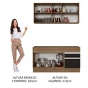Ver imagem 5 de Cozinha Compacta Madesa Glamy 150002 com Armário e Balcão (Sem Tampo e Pia) Rustic/Preto Cor:Rustic/
