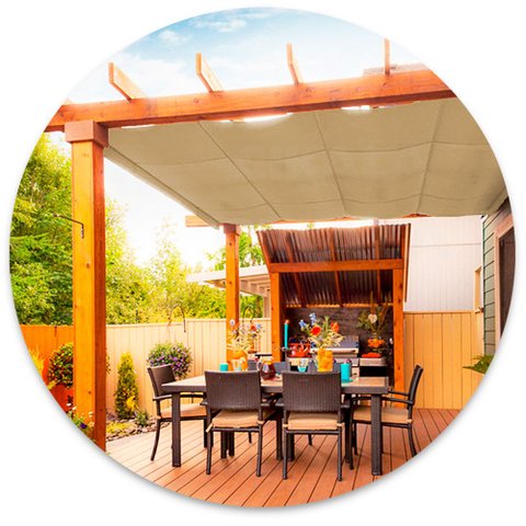 Tela Sombreamento Areia 12x5 Metros para Cobertura e Decorativa