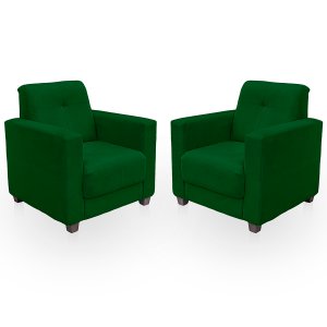 Kit Poltrona Cadeira para Sala Confortável Reforçada Veneza Suede