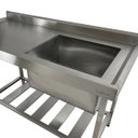 Ver imagem 4 de Pia Aço Inox Industrial 100x60x90 Cm Cuba Direita Nortinox Stander