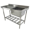 Ver imagem 1 de Pia Aço Inox Industrial 100x60x90 Cm Cuba Direita Nortinox Stander