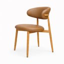 Ver imagem 3 de Kit 8 Cadeiras Decorativas Sala de Jantar Luxo Mavie Pu Caramelo - Mozzelar