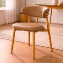 Ver imagem 2 de Kit 8 Cadeiras Decorativas Sala de Jantar Luxo Mavie Pu Caramelo - Mozzelar