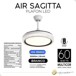 Ventilador Plafon Teto Retrátil Acrílico com Controle Remoto - 4