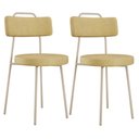 Ver imagem 1 de Kit 02 Cadeiras Decorativas Estofada Sala Jantar Barcelona Arena L02 Couríssimo Fendi - Lyam