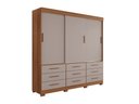 Ver imagem 1 de Guarda-roupa New Star 3 Portas 9 Gavetas 1,80 Salleto Cinamomo/off White