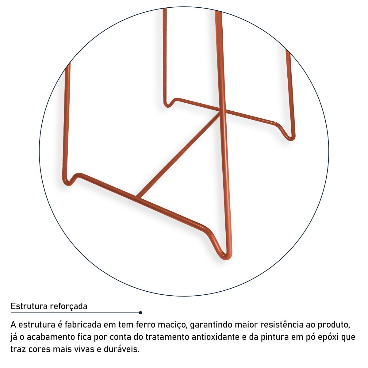 Mesa de Canto Lateral Amsterdã Alta Redonda Cobre e Vulcano - 4