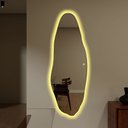 Ver imagem 2 de Espelheira 210x55 E05 Couro Simples Cafe Sup Par Led Amarelo Bivolt Touch
