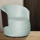 Ver imagem 1 de Poltrona Organica Beatriz Veludo Acqua C/ Composê Corano Marrom - Lm Decor