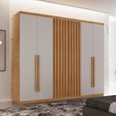 Ver imagem 1 de Guarda-Roupa Casal 100% MDF com 6 Portas e 2 Gavetas 180cm Multimóveis CR35525 Madeirado/Off White