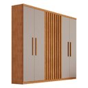 Ver imagem 2 de Guarda-Roupa Casal 100% MDF com 6 Portas e 2 Gavetas 180cm Multimóveis CR35525 Madeirado/Off White