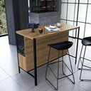 Ver imagem 1 de Ilha de Cozinha Gourmet Industrial 3 Nichos Preto/ Mel - Placa&ponto