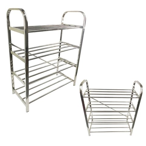 Sapateira Prateleira 4 Andares Inox 12 Pares Tenis Sandalia Calçado Sapato Organizaçao Corredor Entr