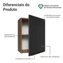 Ver imagem 3 de Armário Aéreo 50cm 1 Porta Rustic/preto Lux Madesa