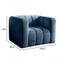 Ver imagem 2 de Poltrona Mona Linho Encosto Alto Confortável Azul 330 Bella Decor