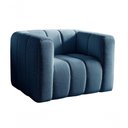Ver imagem 3 de Poltrona Mona Linho Encosto Alto Confortável Azul 330 Bella Decor