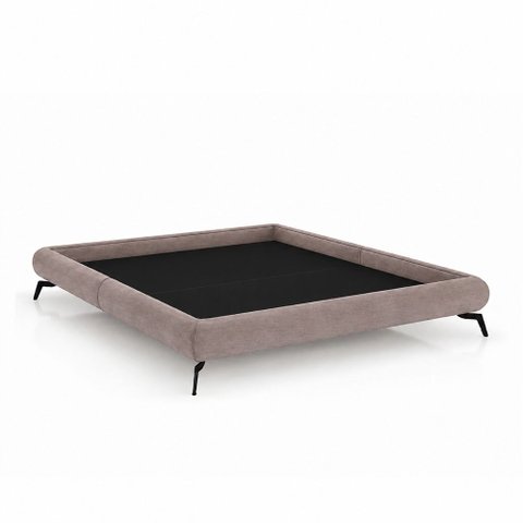 Cama King Japonesa 210cm Pés Alumínio Haru Veludo Nobre Avelã - Sallar Home