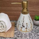 Ver imagem 2 de Porta Sabonete Liquido de Cerâmica Premium 3d Branco Lavabo