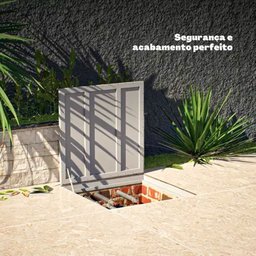 Tampa Piscina Casa Máquina 75x75 Articulada Rebaixada Marrom - 6