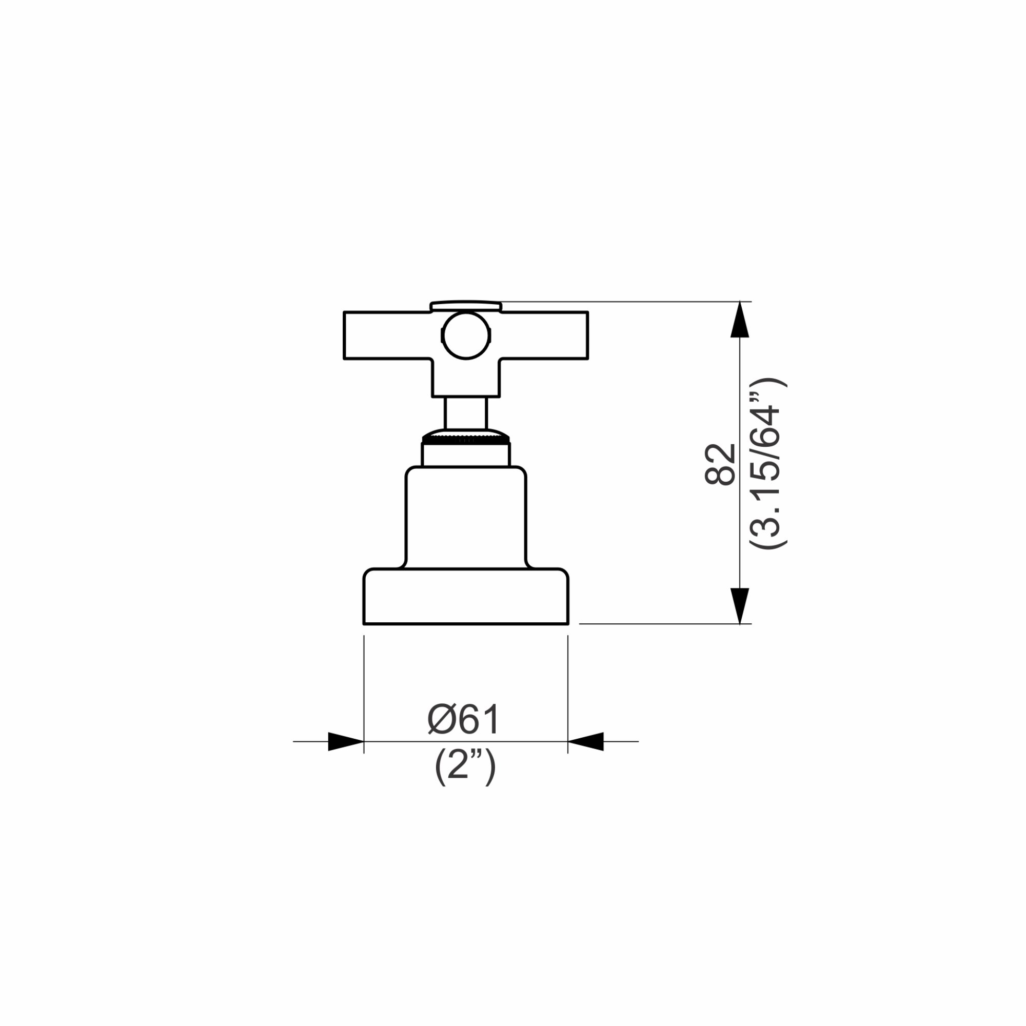 Acabamento Registro Base Deca 1/2 e 3/4 e 1 (pequeno) - Slim Cross Perflex - 2