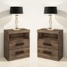 Kit 2 Mesas de Cabeceira Criado Compacto Quarto Cama - Rústico - 1