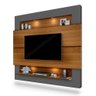 Painel Para Tv Até 75 Polegadas Com 1 Prateleira Cinza Carvalho Gyda Shop Jm - 2