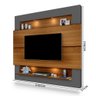Painel Para Tv Até 75 Polegadas Com 1 Prateleira Cinza Carvalho Gyda Shop Jm - 4