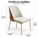 Ver imagem 3 de Kit 2 Cadeiras Tulipa Estofadas e Base em Aço Carbono para Cozinha e Sala de Jantar - Dourado |