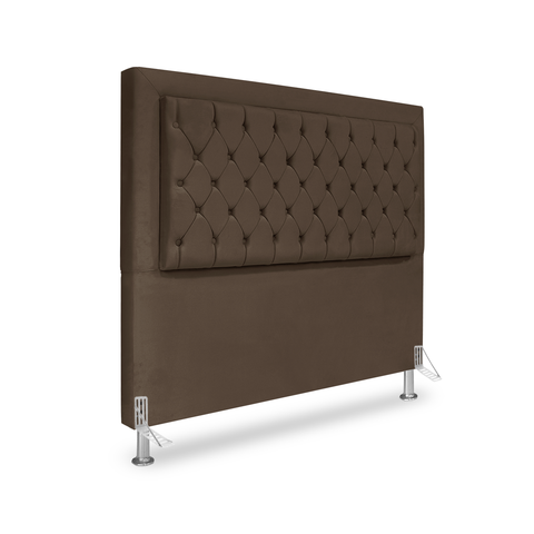 Cabeceira de Cama Box Queen 160 Cm Baronesa - Veludo Marrom