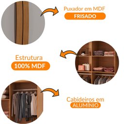 Guarda Roupa Casal Dunas com 8 Portas e 4 Gavetas Moderna - 5