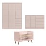 Berço Mini Cama Qmovi e Quarto Infantil Pérola Phoenix Baby _ Rosê - 1