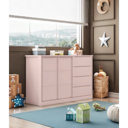 Berço Mini Cama Qmovi e Quarto Infantil Pérola Phoenix Baby _ Rosê - 4