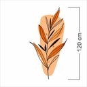 Ver imagem 3 de Adesivo Floral Boho Laranja Estilo Nórdico 63x120 Minimalista Mod.03