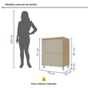 Ver imagem 5 de Balcão 1 Porta Rainha 70cm 100% MDF Cinza/Nature Greige