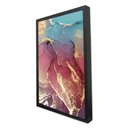 Ver imagem 5 de Quadro Decorativo Abstrato Mármore Rosa e Azul Perolado em Moldura Caixa Tacolado Moldura Trad 1cm M