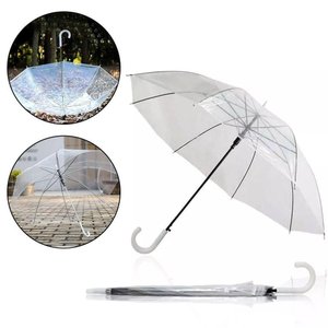 GUARDA CHUVA TRANSPARENTE AUTOMATICO BENGALA GRANDE RESISTENTE CABO CURVO TIPO PORTARIA SECA RAPIDO 